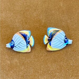 Angel Fish Ceramic Earrings